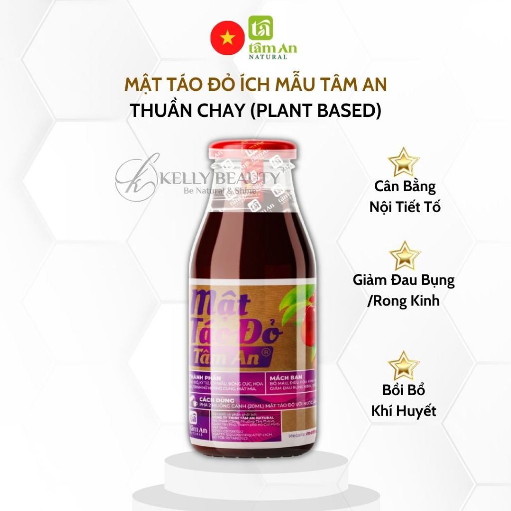 Mật Táo Đỏ Ích Mẫu Tâm An Thuần Chay  | Kelly Beauty