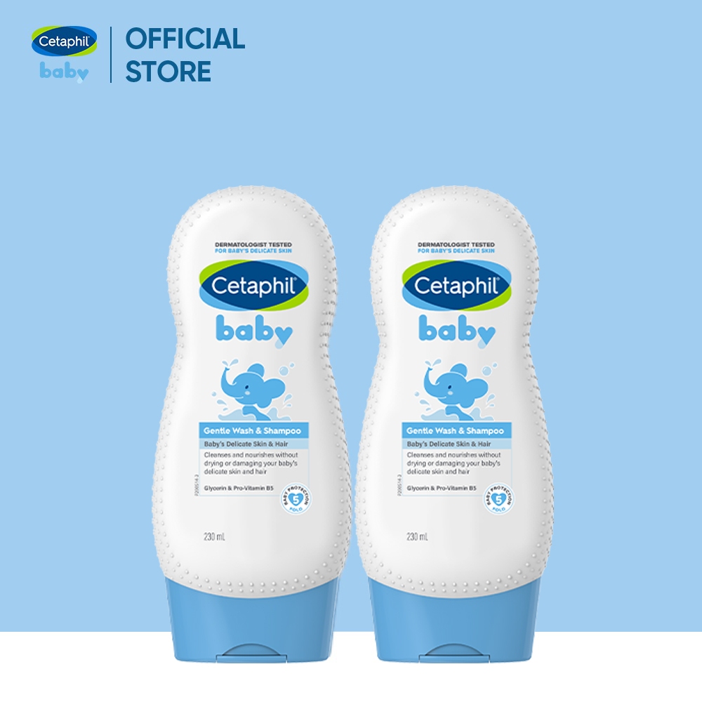 Combo 2 Sữa tắm gội dịu lành cho bé Cetaphil Baby Gentle Wash&Shampoo 230ml/chai