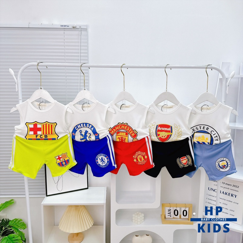 Bộ ba lỗ thể thao cho bé trai bé gái năng động chất thun lạnh Minky mom size 9-29kg