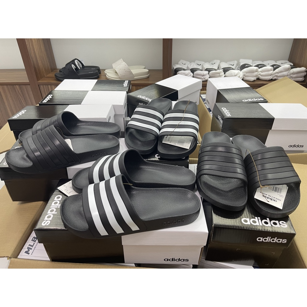 Dép Adidas chính hãng Comfort Adiette Aqua Cao Su Đúc Nguyên Khối, Dép Thể Thao Nam Nữ Unisex - Only Real Sneakers