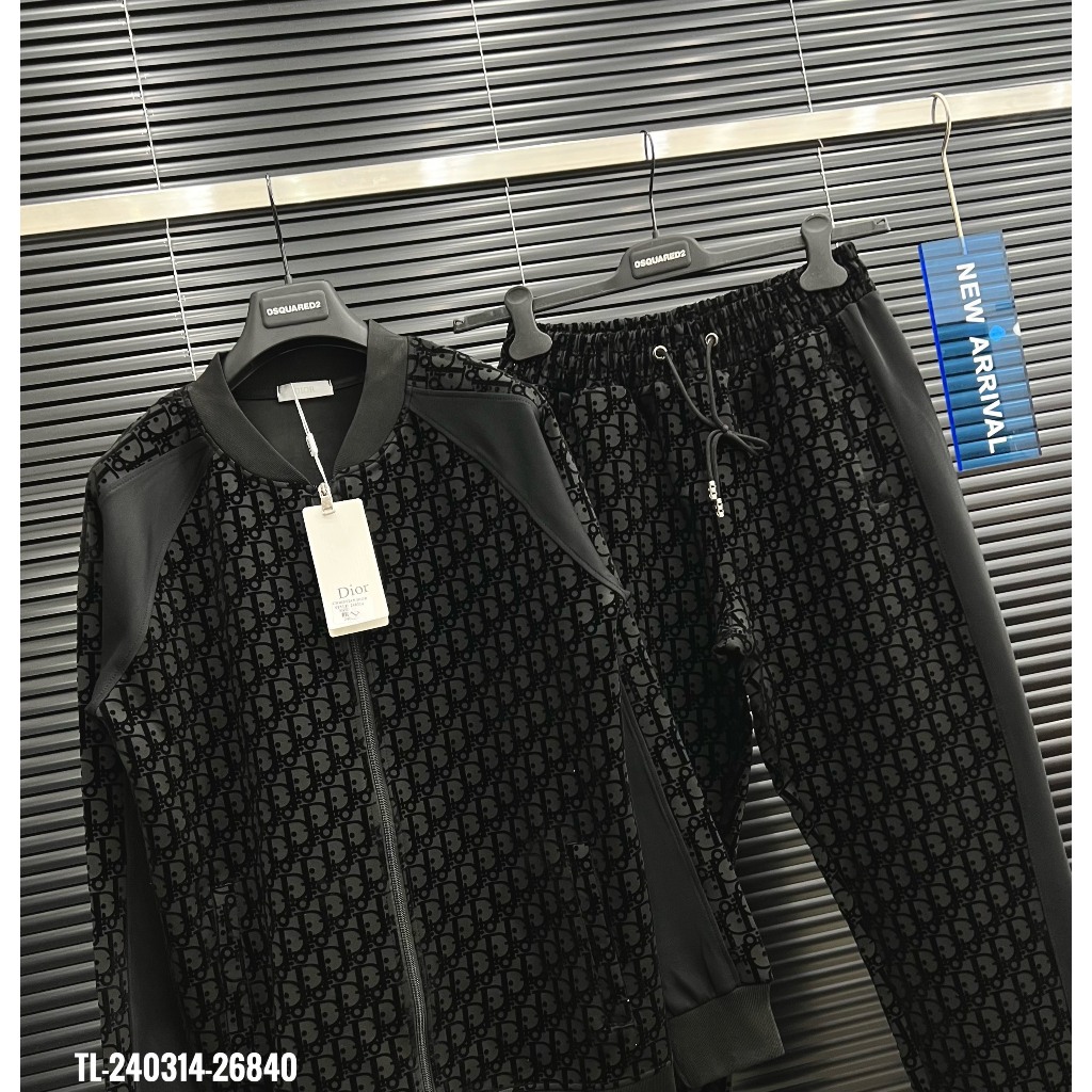 🔥Hot🔥Bộ nỉ Dior họa tiết áo bomber thiết kế hot trend Nam nữ New 2023