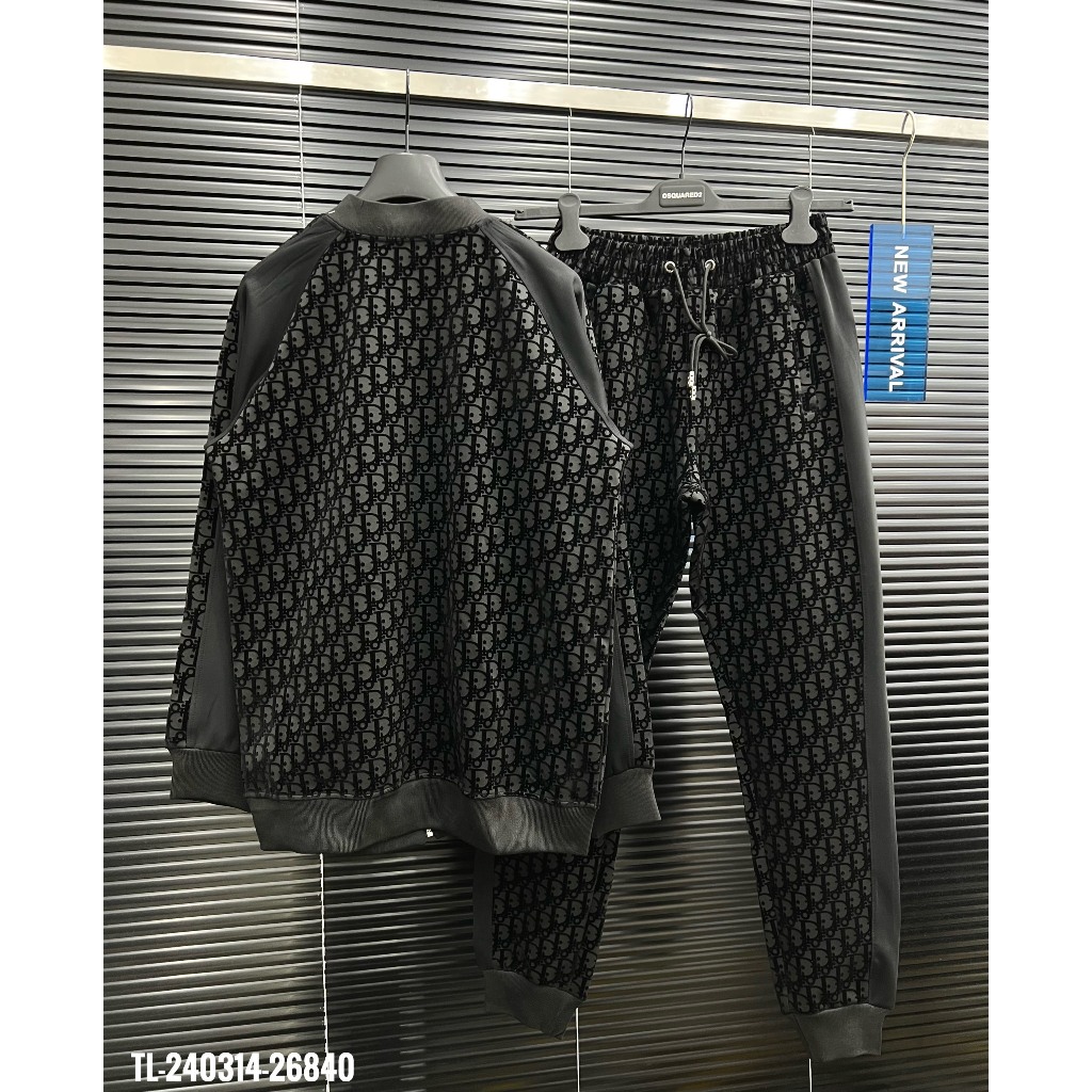 🔥Hot🔥Bộ nỉ Dior họa tiết áo bomber thiết kế hot trend Nam nữ New 2023