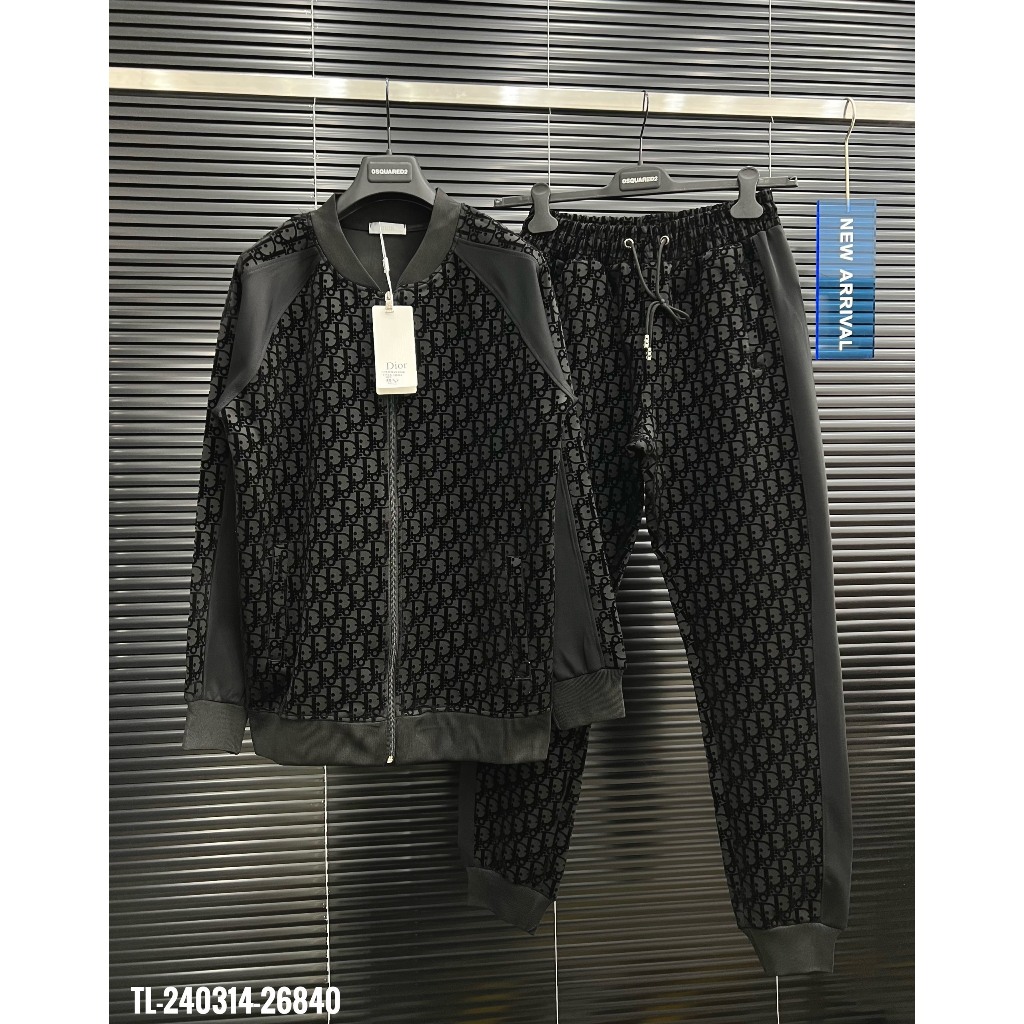 🔥Hot🔥Bộ nỉ Dior họa tiết áo bomber thiết kế hot trend Nam nữ New 2023