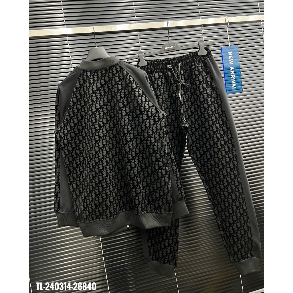 🔥Hot🔥Bộ nỉ Dior họa tiết áo bomber thiết kế hot trend Nam nữ New 2023