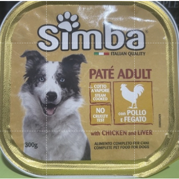 PATE SIMBA CHO CHÓ TRƯỞNG THÀNH VỊ GÀ & GAN VỈ 300g.