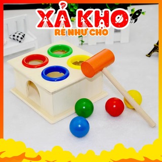 Đồ Chơi Gỗ Giúp Bé Học Màu Sắc Và Vận Động Bằng Trò Chơi Tương Tác Đập Bóng Benrikids