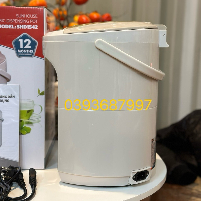 Bình thủy điện SUNHOUSE SH-1542 Dung tích 4,2L Thân bình 2 lớp, Giữ ấm tốt Hàng chính hãng BH 12 Tháng Toàn Quốc