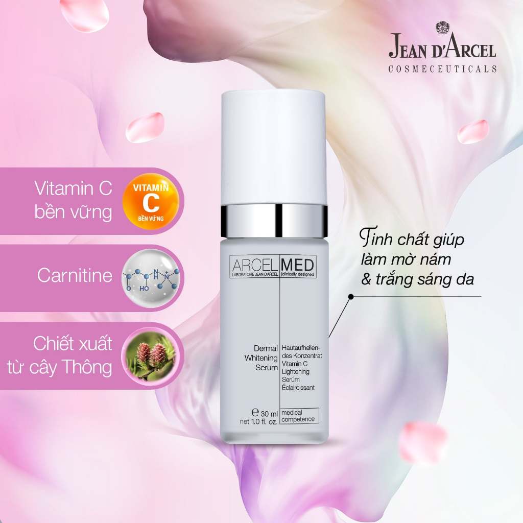 Jean D'Arcel Dermal Whitening Serum - Tinh Chất Làm Mờ Vết Nám, Hỗ Trợ Làm Trắng Da - 30ml