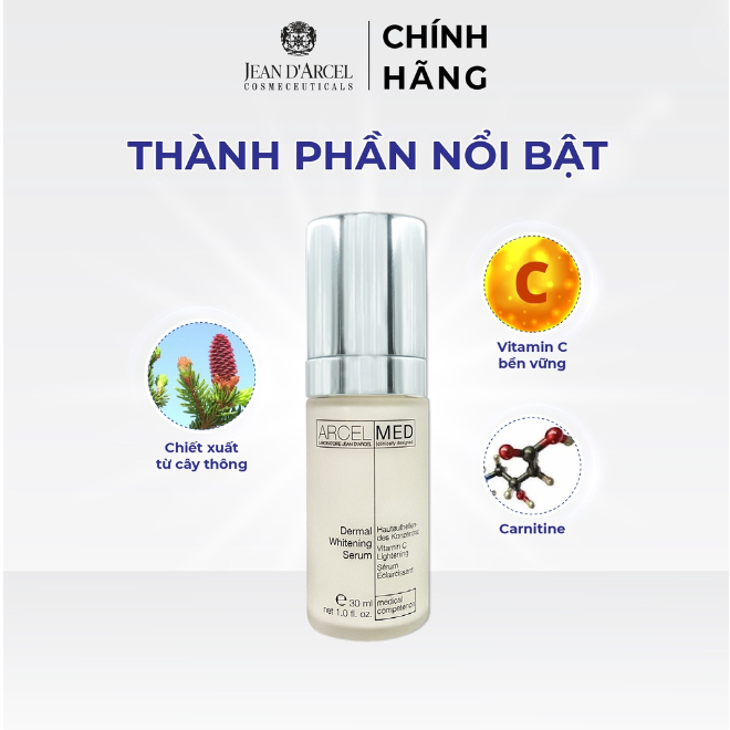 Jean D'Arcel Dermal Whitening Serum - Tinh Chất Làm Mờ Vết Nám, Hỗ Trợ Làm Trắng Da - 30ml