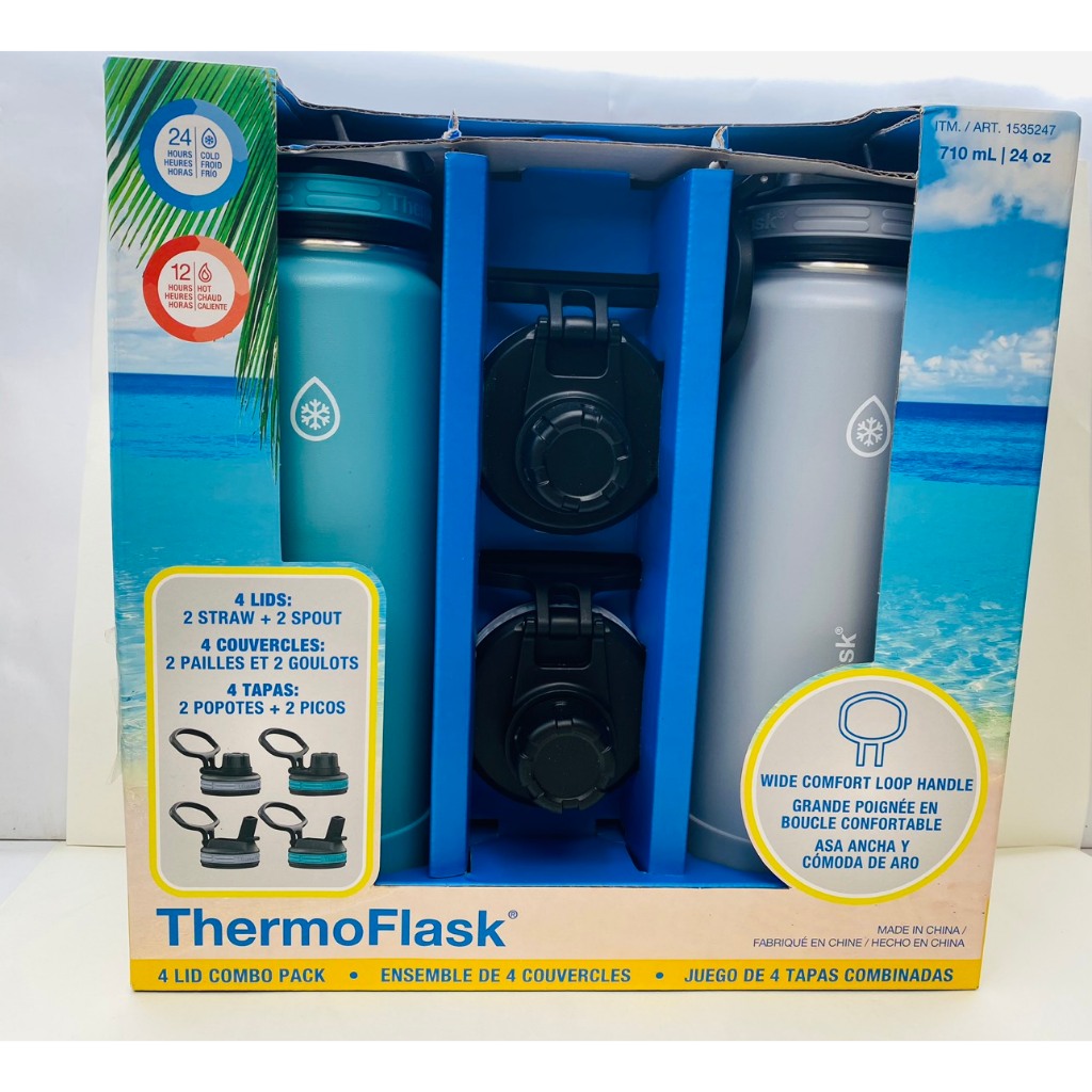 Bình giữ nhiệt Thermoflask 2 nắp 710ml - Hàng Mỹ