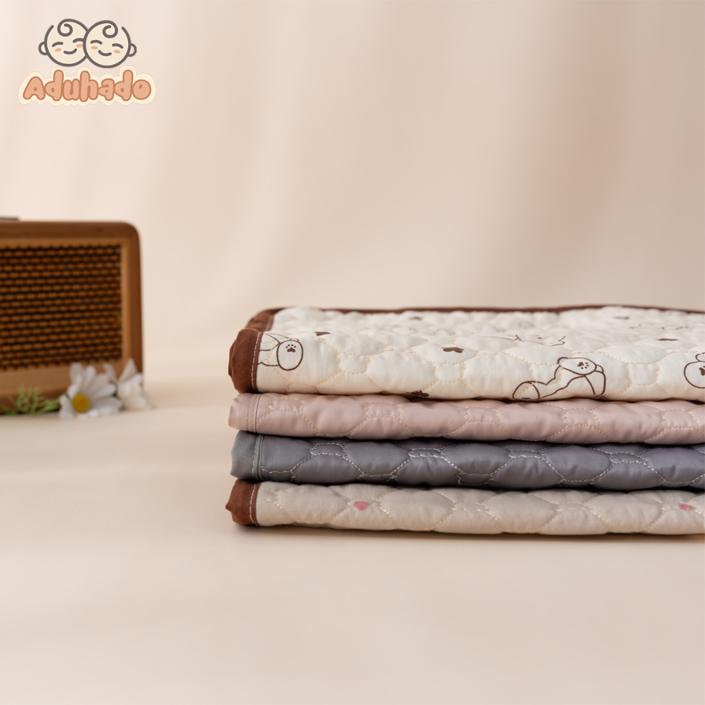 GA Chống Thấm Lót Chống Thấm Vải Xơ Đậu Nành Vải Phi Lựa Trần Bông Hưu Cơ Organic Cho Bé Đi Học 60*120 CM