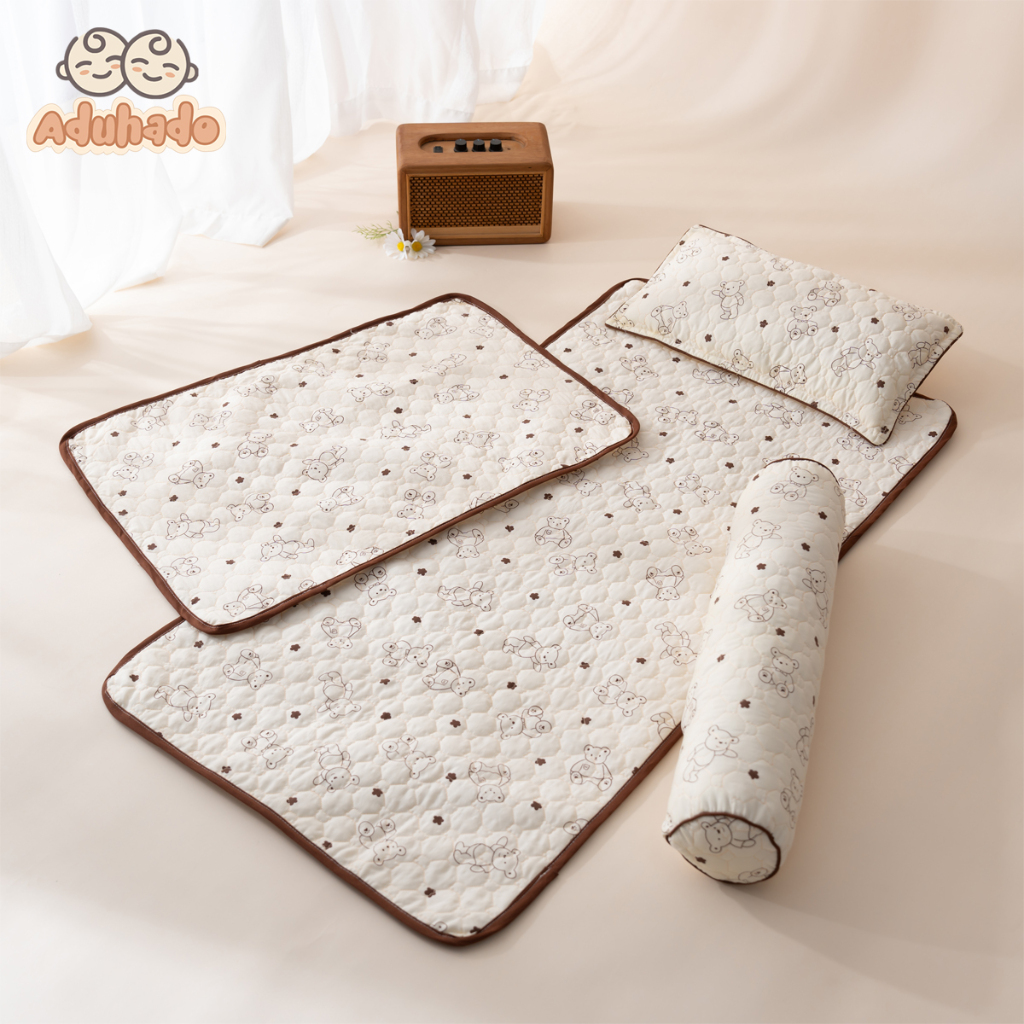 GA Chống Thấm Lót Chống Thấm Vải Xơ Đậu Nành Vải Phi Lựa Trần Bông Hưu Cơ Organic Cho Bé Đi Học 60*120 CM