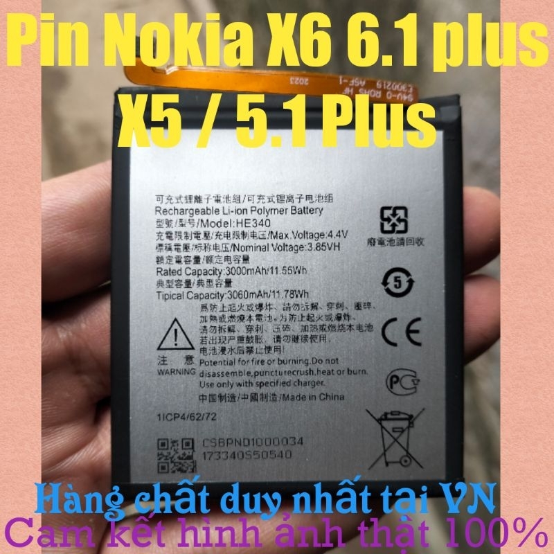 Pin Nokia 6.1 plus 5.1 plus 2018 chất lượng cao