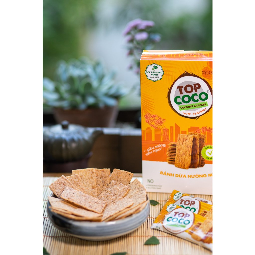 Bánh dừa nướng Top Coco Chính hãng hàng xuất khẩu Hộp 230Gam  Sài Gòn Đặc Sản