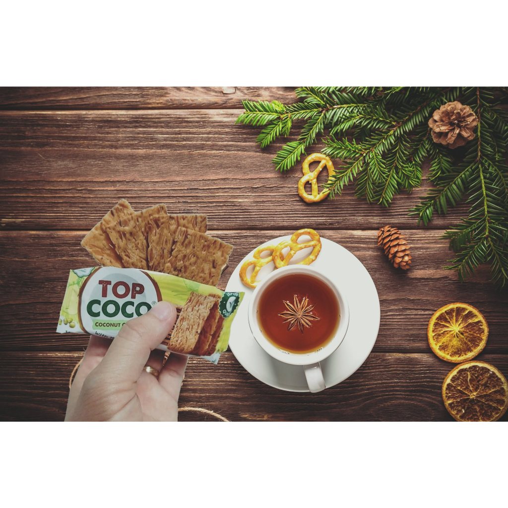 Bánh dừa nướng Top Coco Chính hãng hàng xuất khẩu Hộp 230Gam  Sài Gòn Đặc Sản