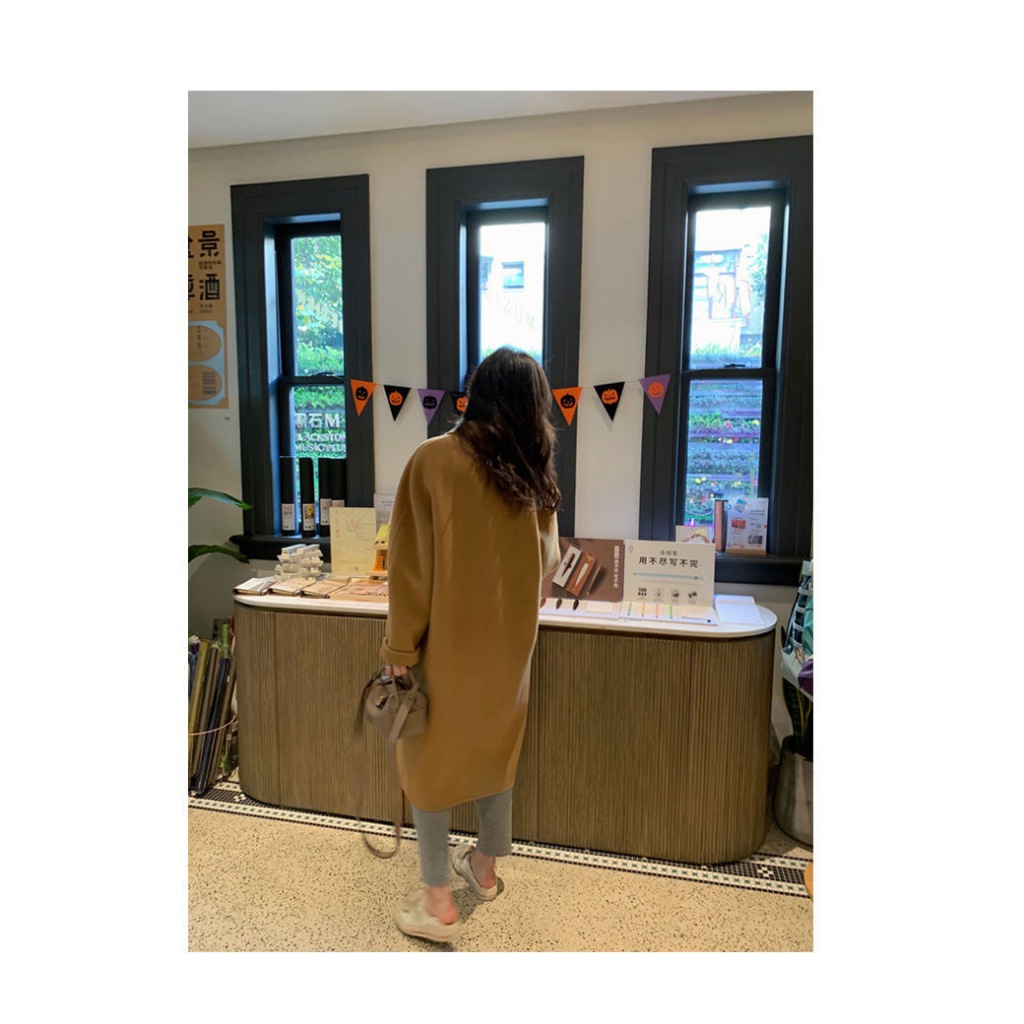 Áo khoác măng tô len nữ Dáng dài 2 mặt Giả lông cừu Áo khoác măng tô dạ Dáng dài nữ Form rộng Cao cấp