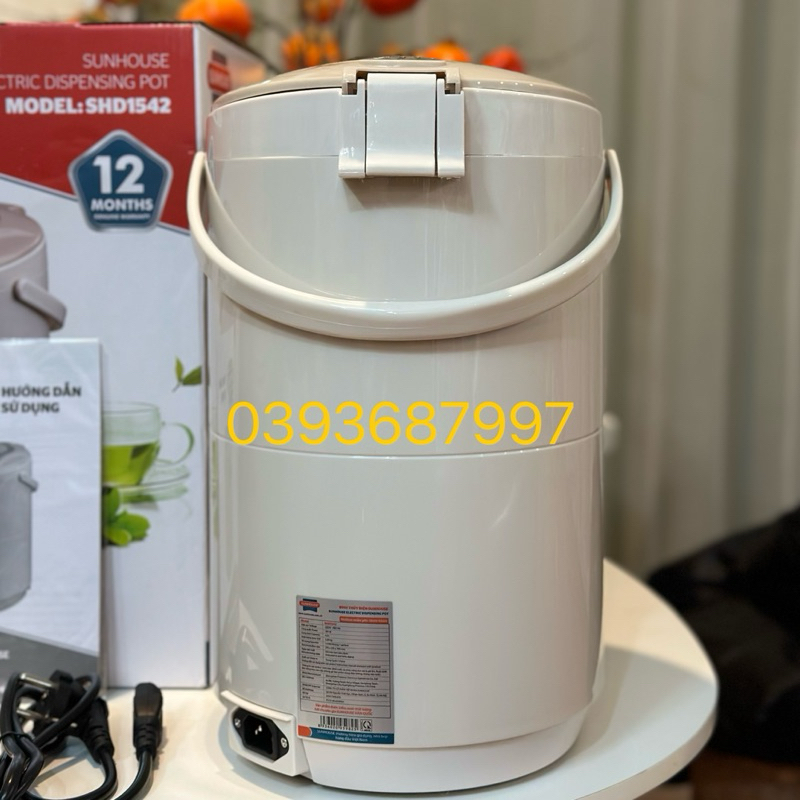 Bình thủy điện SUNHOUSE SH-1542 Dung tích 4,2L Thân bình 2 lớp, Giữ ấm tốt Hàng chính hãng BH 12 Tháng Toàn Quốc