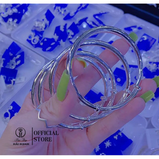 vòng tròn trơn đặc chỉnh sz bạc ta HHJ