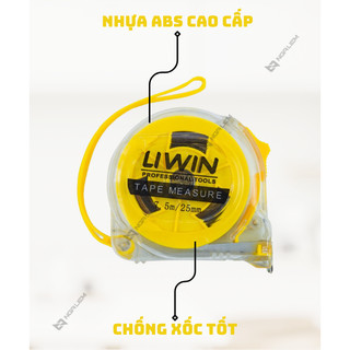 Thước Kéo Trong 1 Mặt Số Lớn (3M, 5M, 7M5, 10M) Liwin