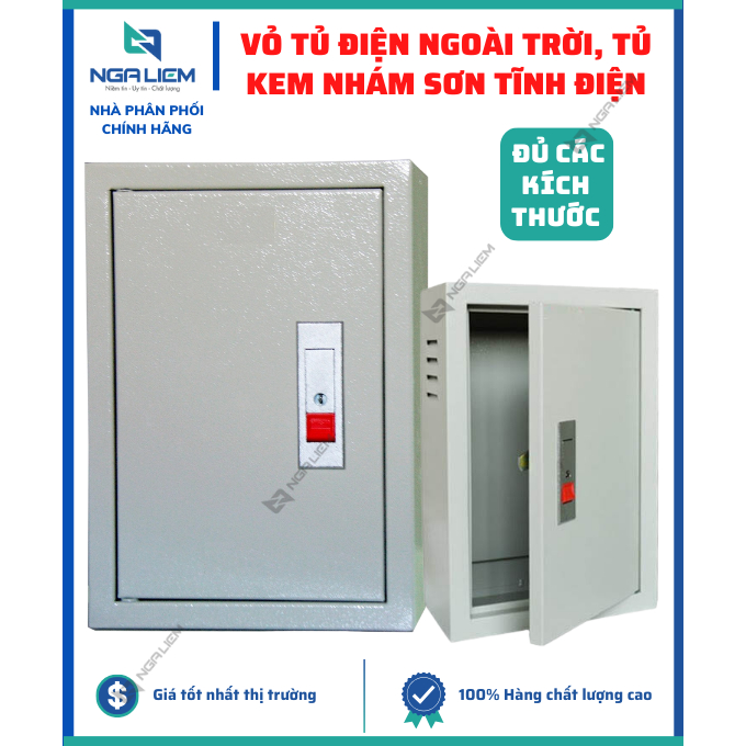 Vỏ Tủ Điện Ngoài Trời, Tủ Kem Nhám Sơn Tĩnh Điện Đủ Các Kích Thước - Hàng Thông Dụng