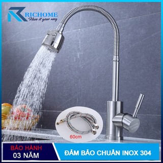 Vòi rửa chén bát nóng lạnh cắm chậu OS611 Inox 304 -  Bảo hành 3 năm toàn quốc