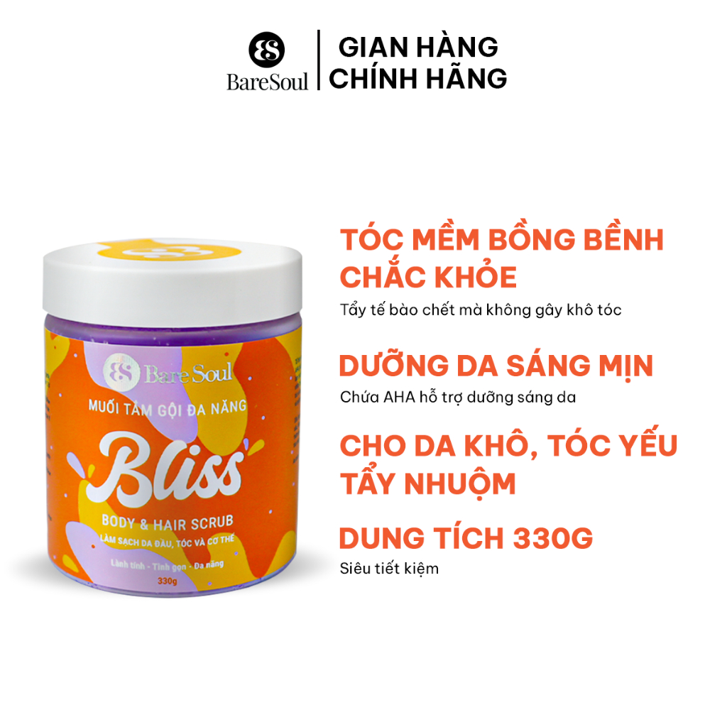 Combo dưỡng sáng chuyên sâu, nâng tông tức thì,làm sáng mịn, giảm thâm sần, khử mùi BareSoul OMG 20g + BLISS 250g