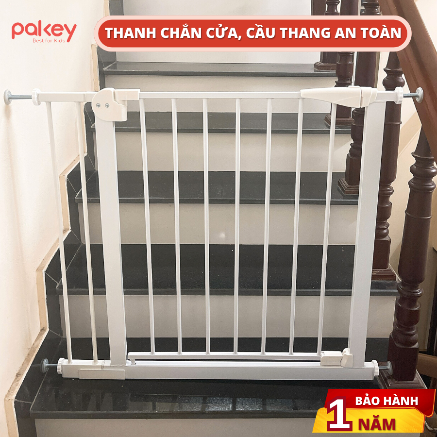 Thanh chắn cửa, chắn cầu thang không khoan tường an toàn cho trẻ nhỏ Pakey bảo hành 1 năm