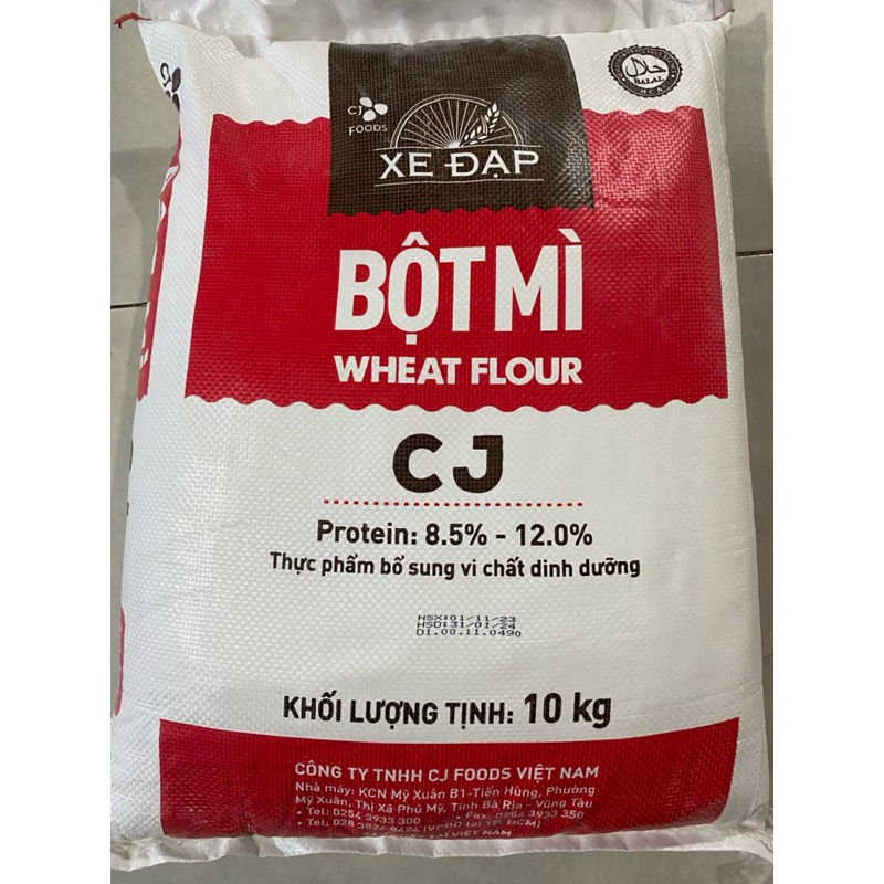 Bột mì đa dụng Xe Đạp loại 10kg, Bột mì Hàn Quốc  làm bánh mì, bánh bao, mì sợi, tôm gà tẩm bột..