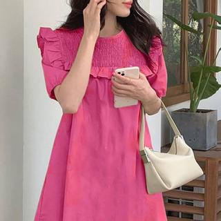 Đầm bầu Mocking xếp ly bèo ngực