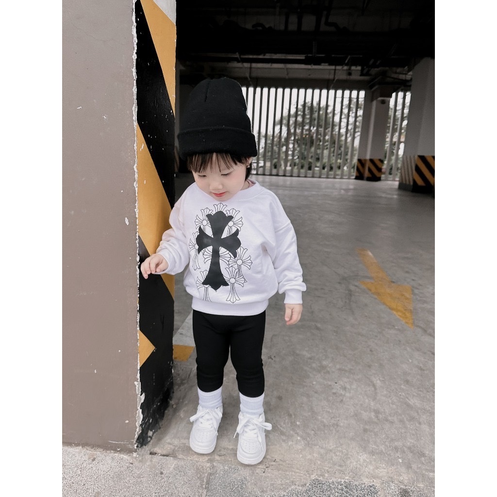 Áo nỉ cổ tròn cho bé hình thánh giá,áo nỉ sweater thu đông cho bé,TP KIDS,[M554]