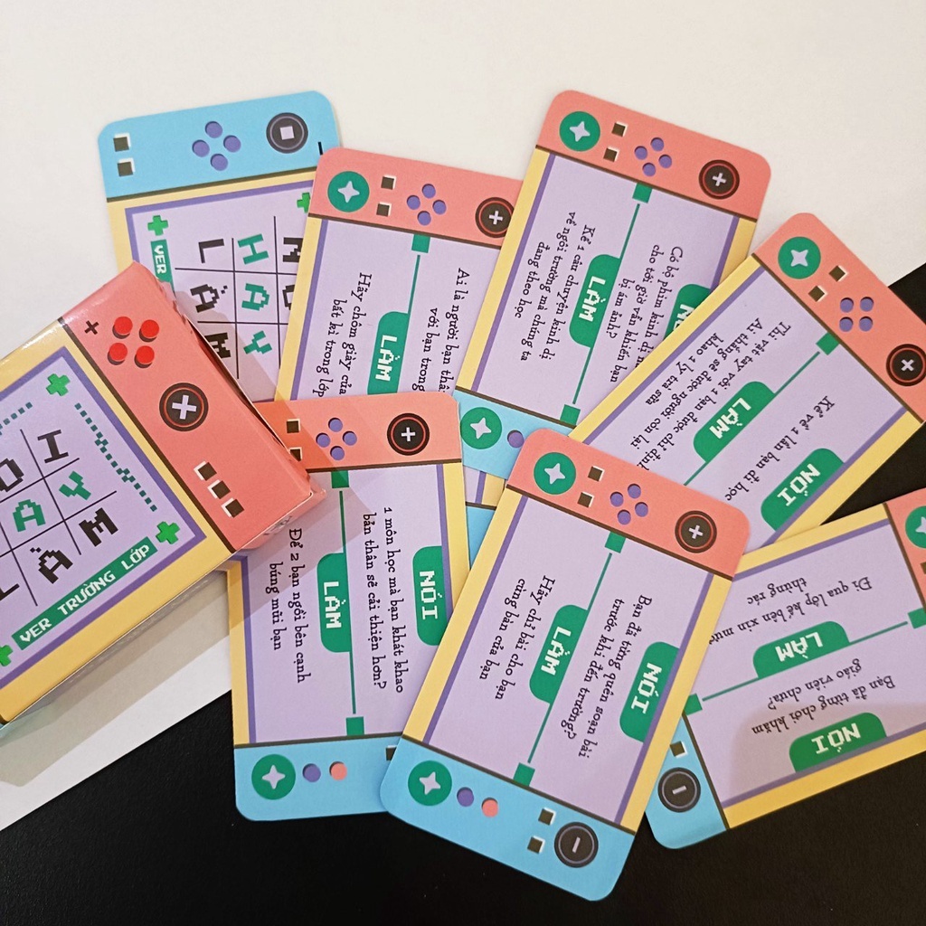 Bộ bài Nói Hay Làm Ver Trường Lớp gồm 50 lá, Trò chơi Truth Or Dare Lói Hay Lèm dành cho học sinh, ver trong sáng