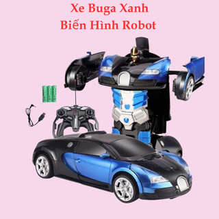 Xe điều khiển từ xa Ô tô điều khiển từ xa màu xanh bóng biến hình robot chất liệu cao cấp màu sắc bắt mắt
