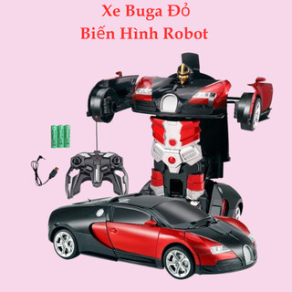 Xe điều khiển từ xa ô tô điều khiển từ xa màu đỏ bóng biến hình robot chất liệu cao cấp màu sắc bắt mắt