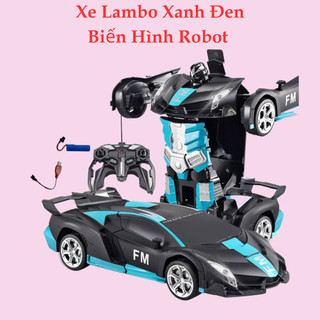 Xe điều khiển từ xa ô tô điều khiển từ xa màu xanh đen biến hình robot chất liệu cao cấp màu sắc bắt mắt