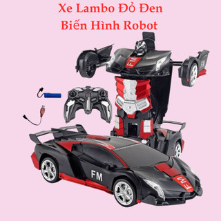 Xe điều khiển từ xa ô tô điều khiển từ xa màu đỏ đen biến hình robot chất liệu cao cấp màu sắc bắt mắt