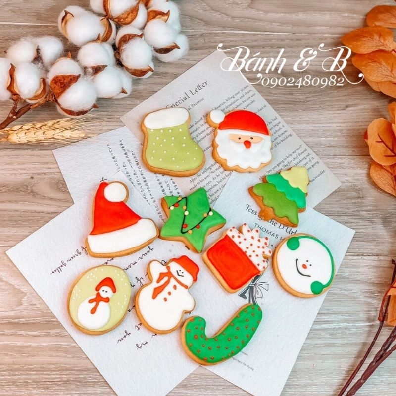 BÁNH QUY VẼ TRANG TRÍ COOKIE ICING - GIÁNG SINH