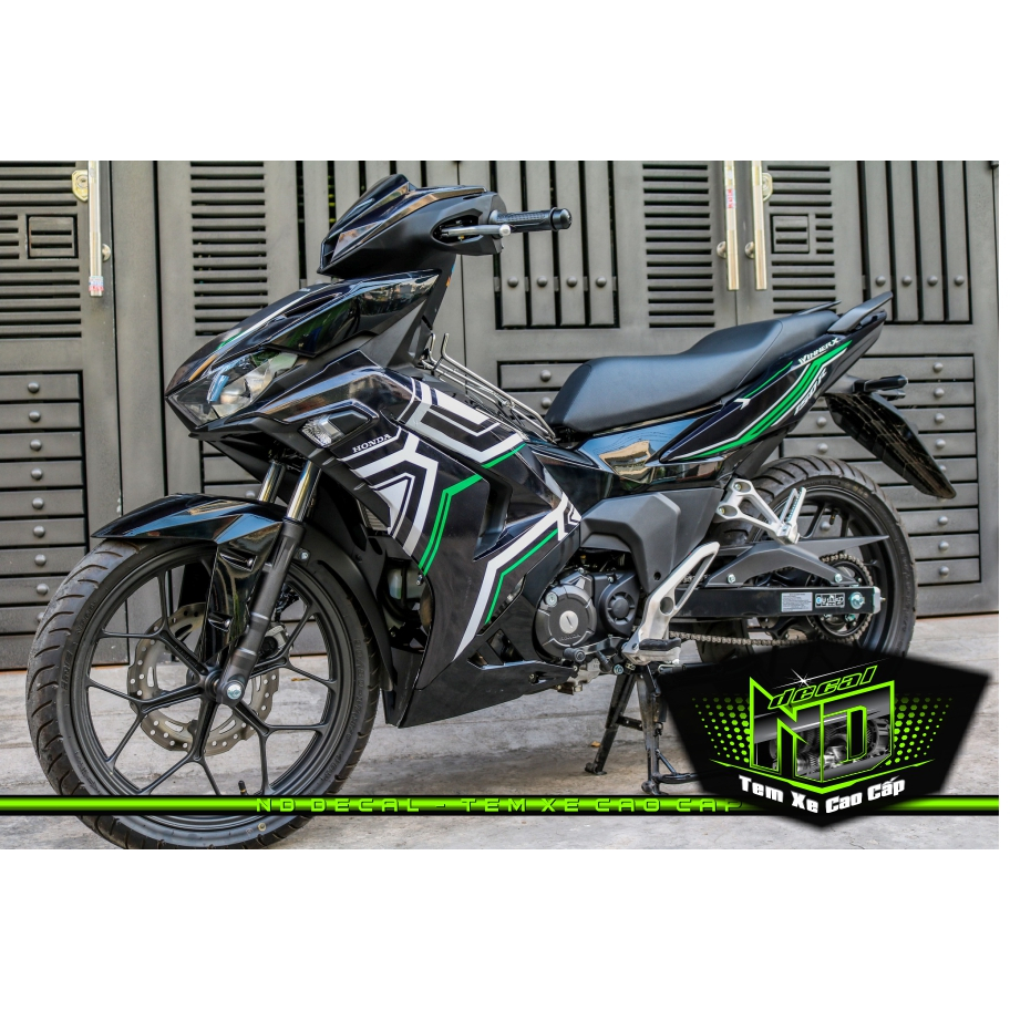 Tem rời Winner X V3 xe đen - mẫu chỉ xanh lá bạc siêu hot 2023