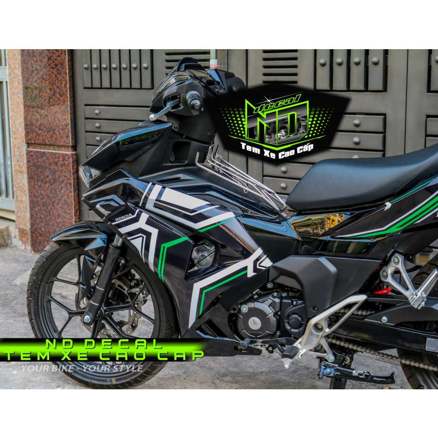 Tem rời Winner X V3 xe đen - mẫu chỉ xanh lá bạc siêu hot 2023