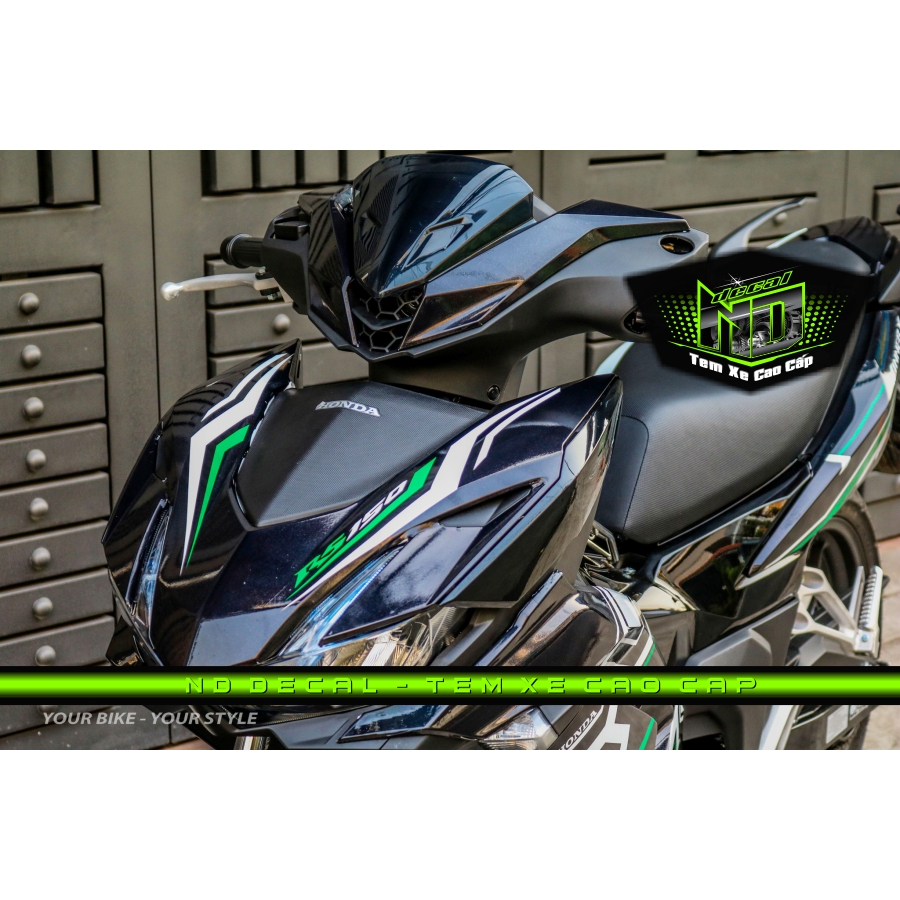 Tem rời Winner X V3 xe đen - mẫu chỉ xanh lá bạc siêu hot 2023