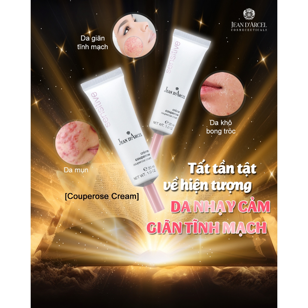 Jean D'Arcel Couperose Cream - Kem Dưỡng Cho Da Nhạy Cảm, Giảm Đỏ Da Và Giảm Giãn Tĩnh Mạch
