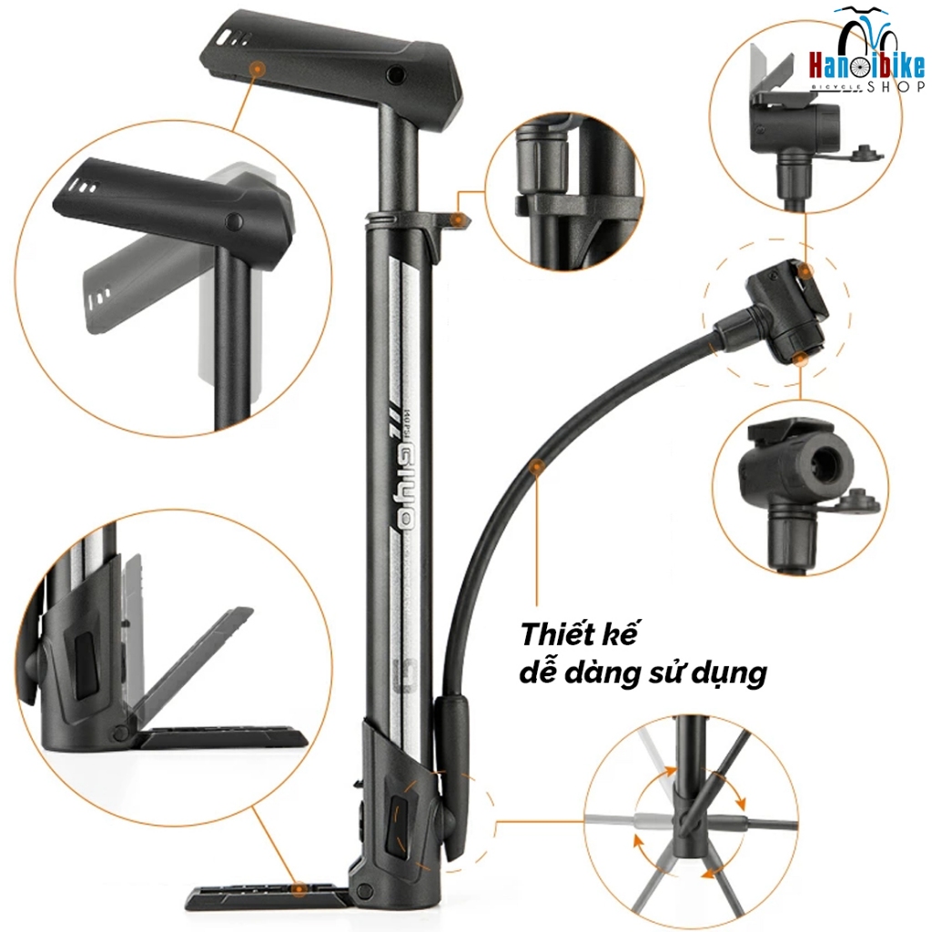 Bơm gắn xe đạp thể thao Giyo GM-64