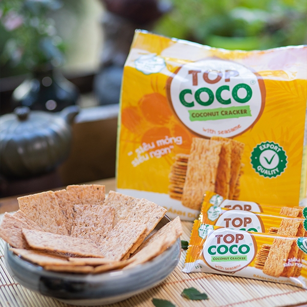 Bánh dừa nướng Top Coco Chính hãng hàng xuất khẩu Gói 150Gam Sài Gòn Đặc Sản