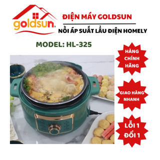 Nồi áp suất lẩu điện đa năng Homely/ Goldsun 2 in 1 làm lẩu, nấu cơm, nấu súp, lòng nồi 5 lớp siêu bền