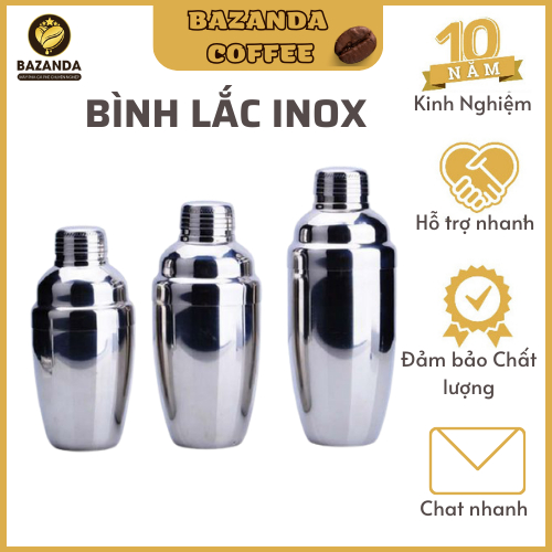 Bình lắc Shaker pha chế cocktail chất liệu inox