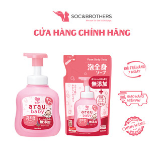 Combo Bọt tắm gội Arau baby chai 450ml và túi 400ml (mua chai tặng túi mã CB)