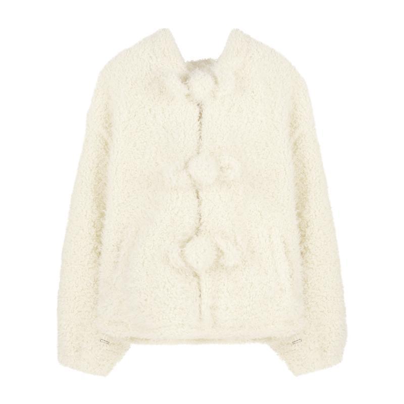 Liasynn Bộ Áo Khoác Hoodie Phối Lông Eo Cao Và Chân Váy Màu Sữa Thuần Khiết Ngọt Ngào separate order ~