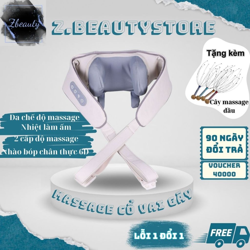 Máy Massage Cổ Và Vai Gáy 6D, Máy Mát Xa Đa Năng Giảm Đau Nhức Thư Giãn, Kèm Pin Sạc Massage Đa Chiều Giảm Đau Cơ
