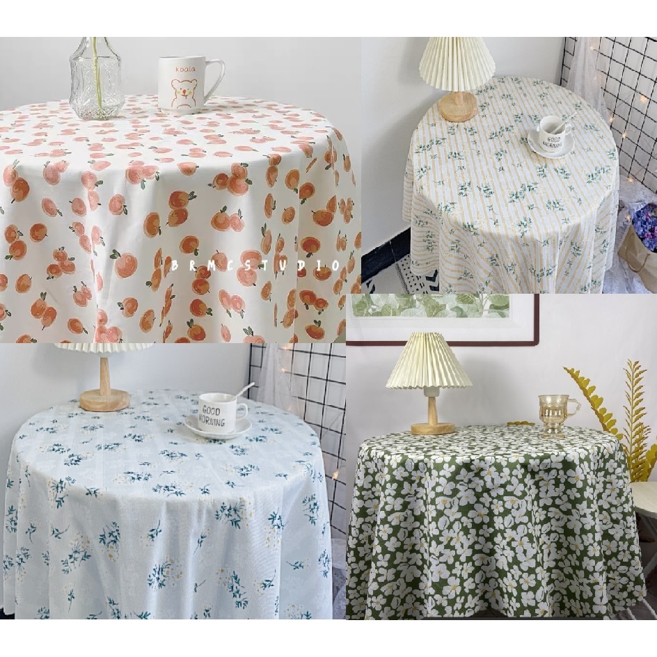 Khăn trải bàn vải flannel chống thấm nước phong cách nhẹ nhàng vintage