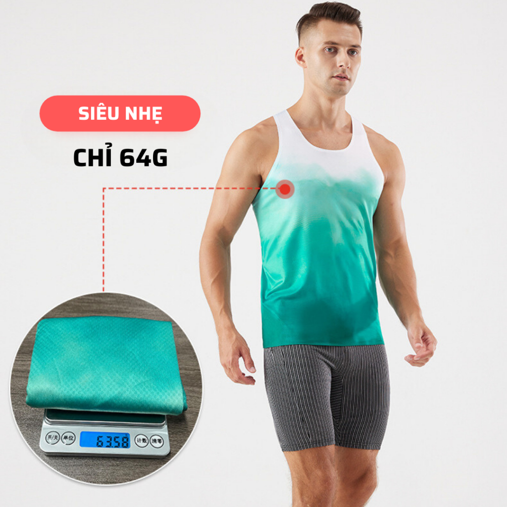 Áo Singlet chạy bộ OnStep Running Gadient thoáng khí nhanh khô dành cho Nam
