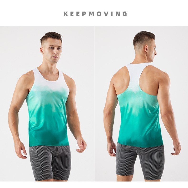 Áo Singlet chạy bộ OnStep Running Gadient thoáng khí nhanh khô dành cho Nam